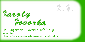 karoly hovorka business card